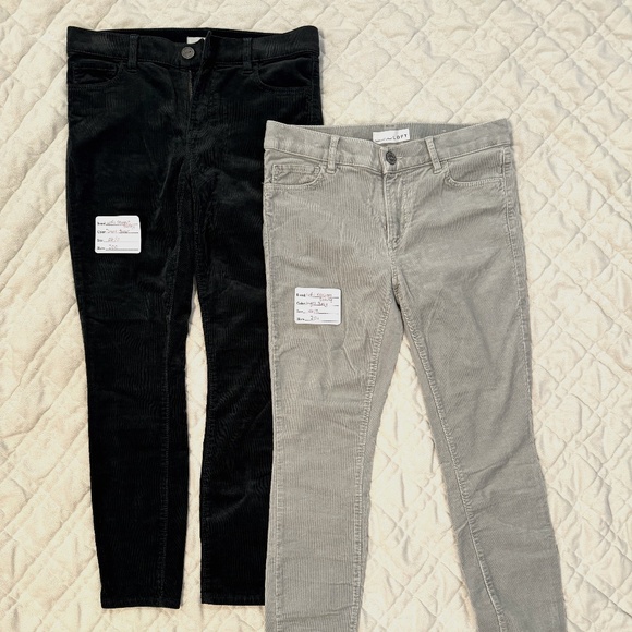 Bundle: LOFT Modern Skinny Corduroy Pants – Size 26/2 (Dark Green & Light Grey) - Picture 1 of 2